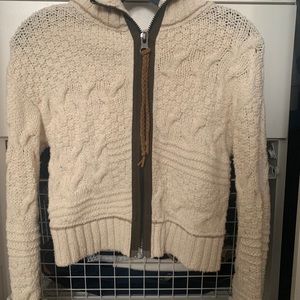 Free People Crochet Sweater Zip-Up